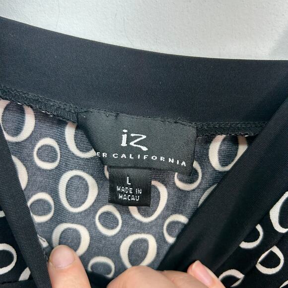 Vintage Y2K 2000s IZ Byer Black White Asymmetrical Hem Tie Back Tank Top Large - Picture 5 of 6